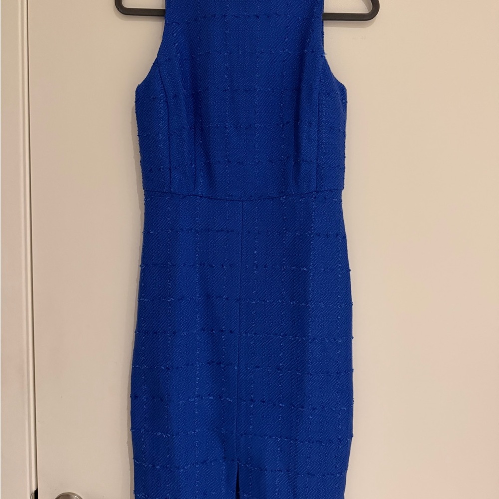 Ann Taylor Vibrant Blue Textured Midi Dress - Picture 2 of 5